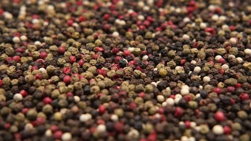 Close-Up Footage of Mixed Colorful Peppercorns
