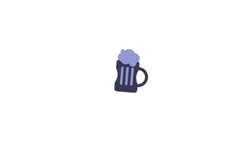 Animated Beer Mug Filling Up Flat Design Icon