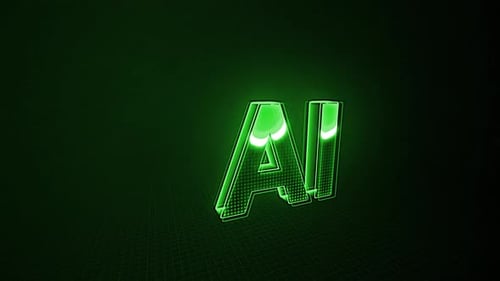 Artificial Intelligence AI Letter Green