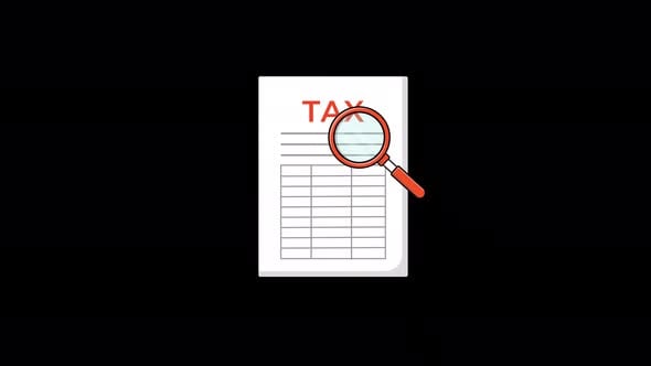 Animated Tax Paper with Magnifying. Taxation Concept Video ...