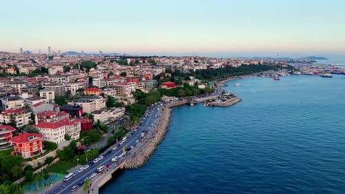 Vue aérienne de la côte urbaine d'Istanbul