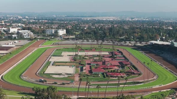 Racetrack at Santa Anita Park in Los Angeles, California, Buildings ...
