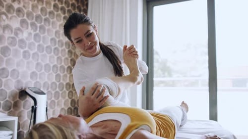 Senior Woman Having a Foot Massage in Resort