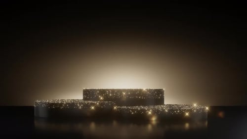 Podium noir étincelant