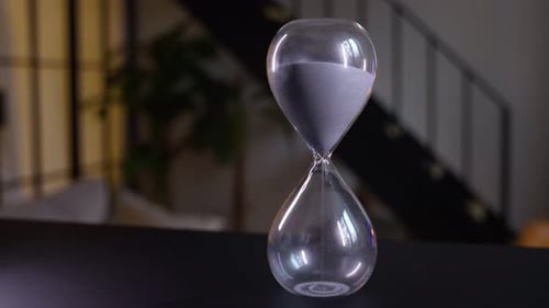 Hourglass with Sand Counting Down Time