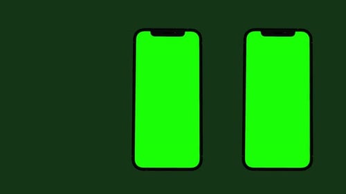 green screen smartphone animation with green background