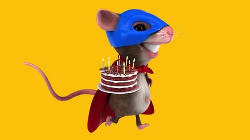 Fun 3D cartoon mouse (with alpha channel included)