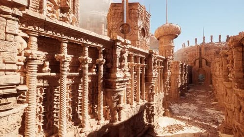 A Grand Temple with a Majestic Tower at Its Center