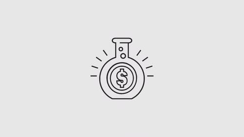 Pulsing Dollar Flask Icon Animation For Business Concepts