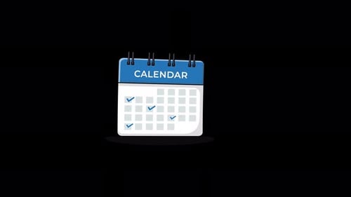 Animated Calendar Icon with Checkmarks for Task Completion
