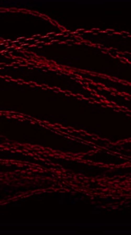Flowing Red Chains Animation on Dark Background