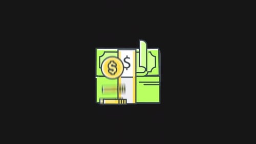Animated Money Stack and Coins Financial Icon
