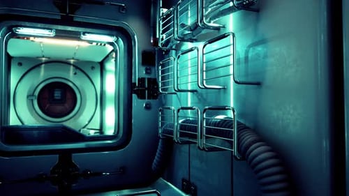 Innenraum der futuristischen Internationalen Raumstation
