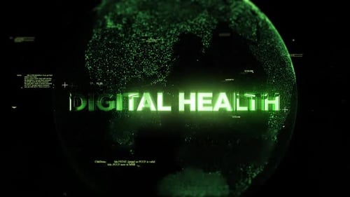 Digital Health Green Neon Futuristic Text Title Reveal