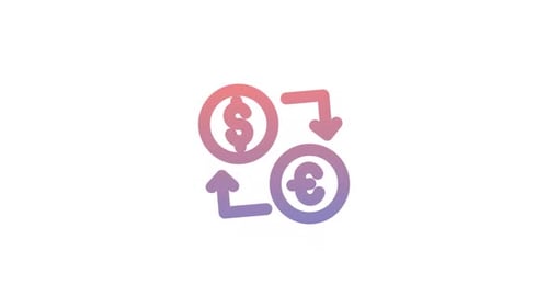 Animated Currency Exchange Icon with Gradient Color