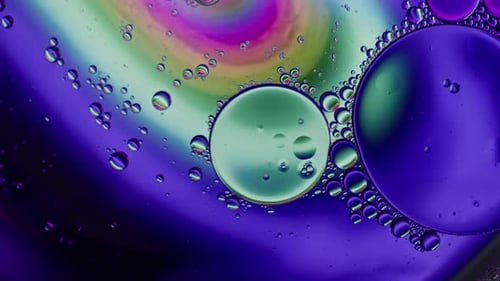 Abstract Liquid Bubbles with Swirling Colors