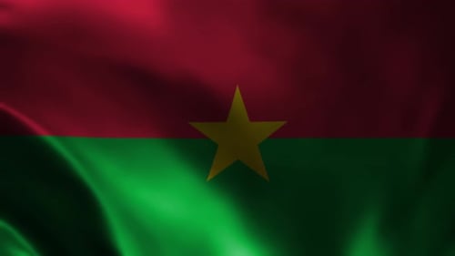 Waving Flag of Burkina Faso Background Loop