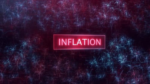 Inflation Text Reveal on Futuristic Network Background