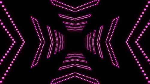 Fundo colorido de animação em loop de túnel de setas de néon