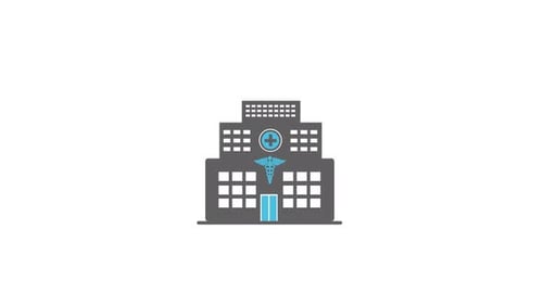 Flat Design Animated Hospital Building Medical Icon