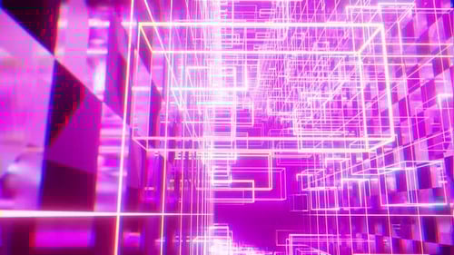 Abstract Neon Grid Network Cyber Loop Background