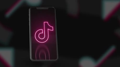 Neon Musical Note Logo Reveal with Dynamic Color Change