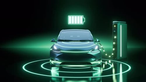 Electric vehicle battery cell recharging graphic