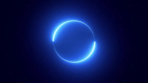 Zusammenfassung des 3D-Renderns Neon-Kreis-Rotation Neu