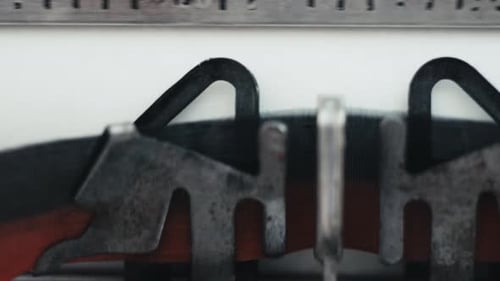 Typing Word Yes on Retro Typewriter