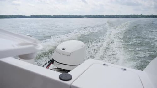Boat drive fast making waves