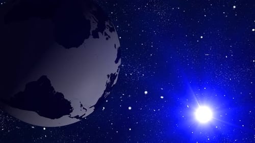 Amazing Sunrise Over The Earth Planet, View Of Planet Earth From Space, Day Night Space. 2592