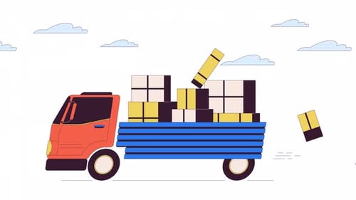 Losing packages while delivering line cartoon animation