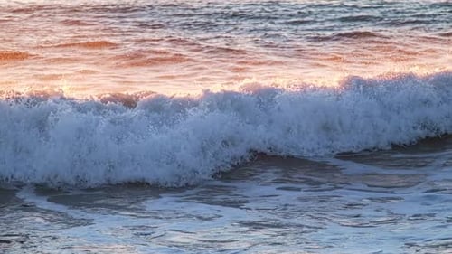 Breaking Ocean Wave on Sunset