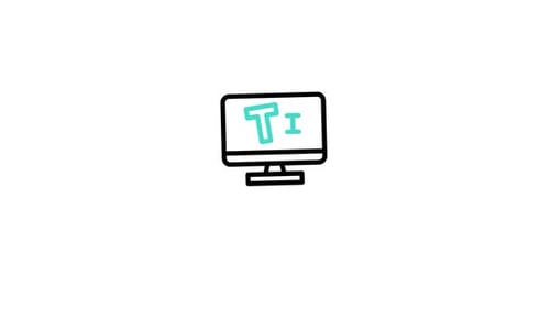 Animated Minimalist Computer Monitor Text Editing Icon