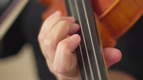 violin playing close up slow motion