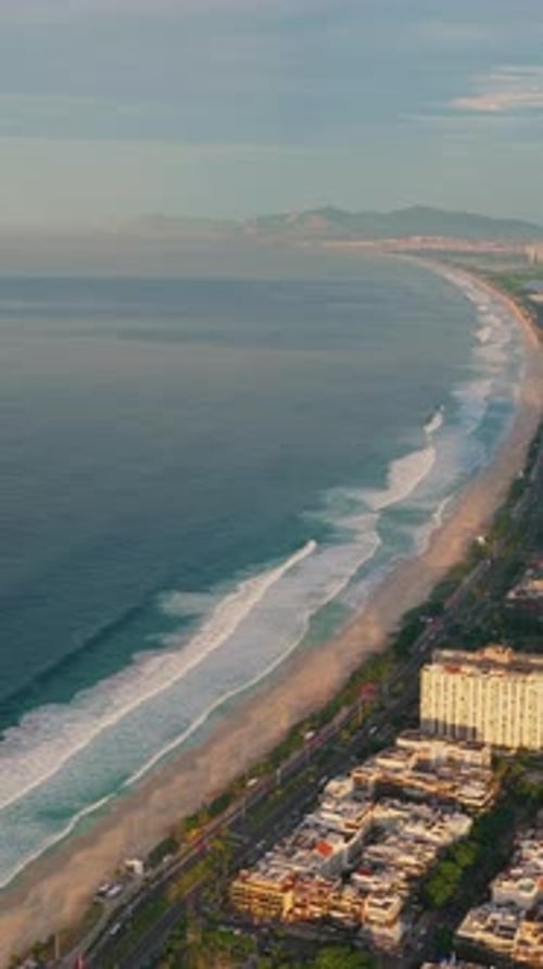 Rio de Janeiro islands at Rio de Janeiro in Rio de Janeiro Brazil with ocean scenery and city hor...