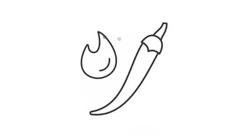Animated chili pepper line icon
