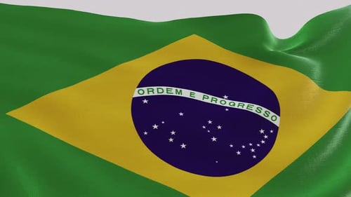 Realistic Waving Brazilian Flag Animation