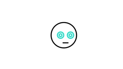 Animated Minimalist Face with Up and Down Eye Movement