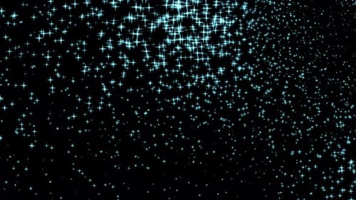 Animated Sparkling Blue Stars Particle Flow Background
