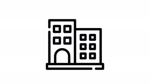 Minimalist Animated Building Icon for Corporate Presentations