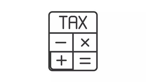 Animated tax calculator line icon
