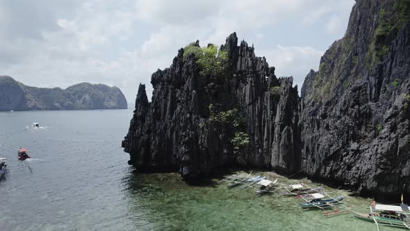 Black Sharp Rocks on the Philippine Islands in the Blue Lagoon, Nature ...