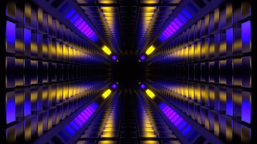 Purple And Yellow Abstract Energy Tunnel Background Vj Loop In 4K