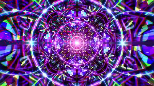 Padrão de vitral colorido Vj Loop