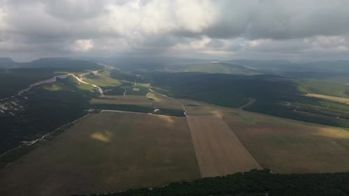 Wheat Fields Aerial View Video From a Quadrocopter