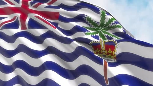 Realistic British Indian Ocean Territory Flag Waving Animation