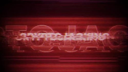 Cryptojacking Word Vhs Effect On Digital Screen Message