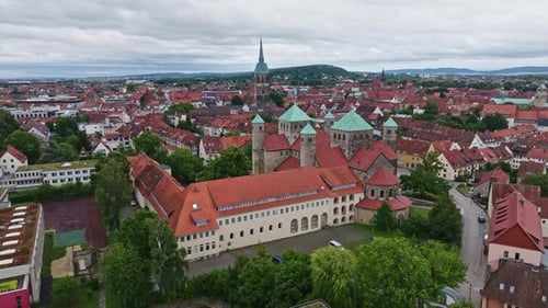 Aerial view of St. Michael's Church in Hildesheim , Germany