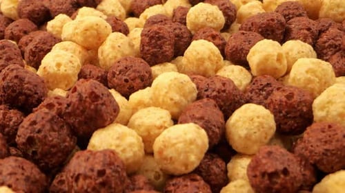 Crunchy Cereal Puffs in Chocolate and Golden Colors
